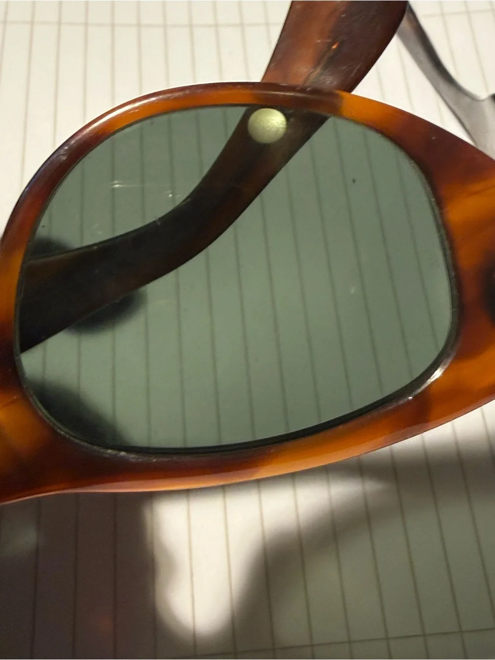 Ray-Ban Brown Tortoise Rectangle Sunglasses with Dark Lenses